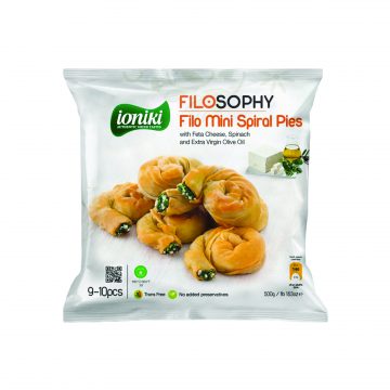 19.0008,1Filo mini spiral pies with Feta Cheese Spinach Extra Virgin Olive Oil